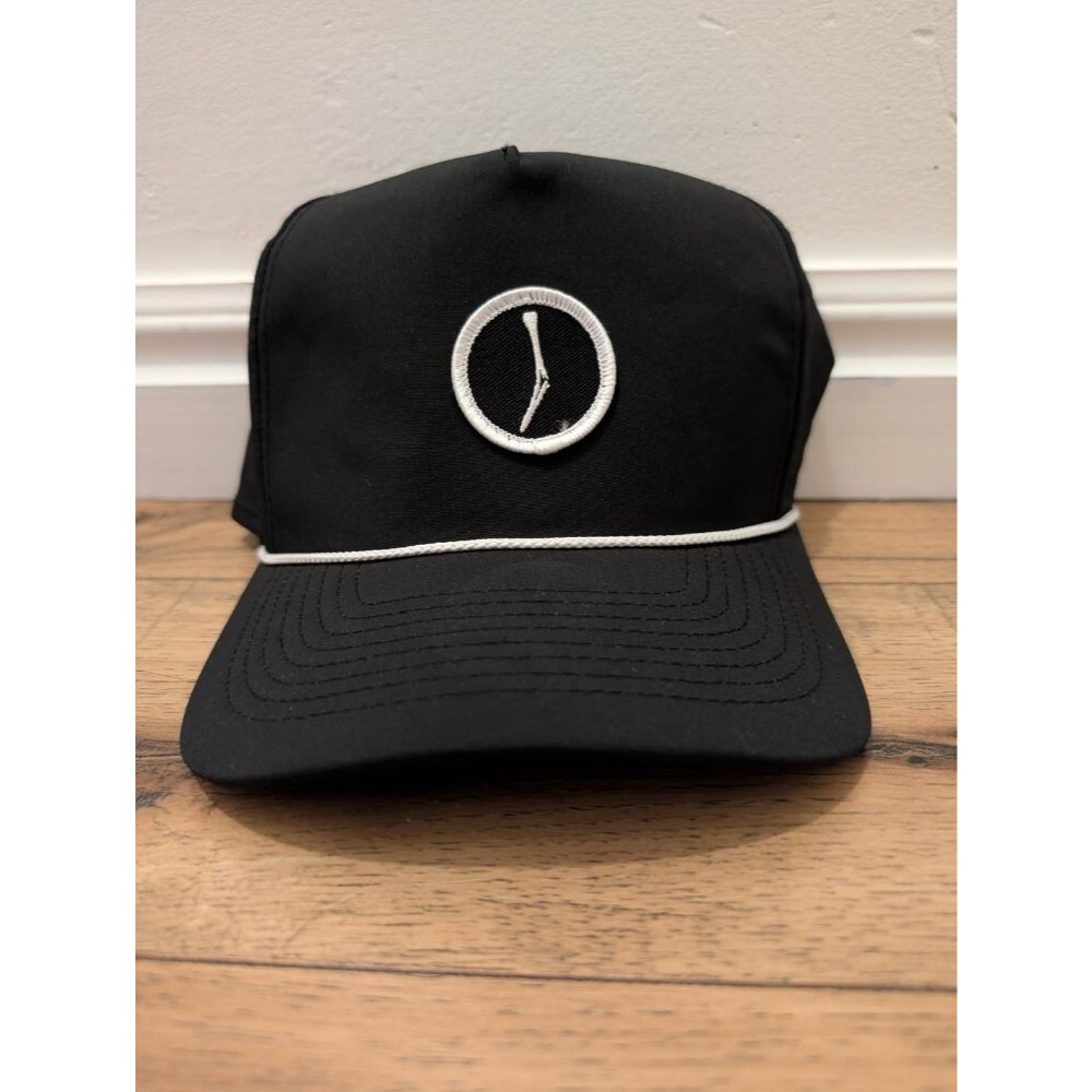 Imperial Sports Golf Rope Hat Black White Embroidered Golf Tee Logo One Size